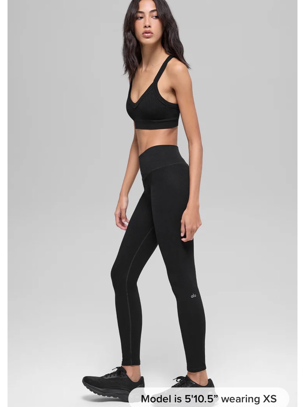ALO Yoga Black Ribbed Leggings Size XS
